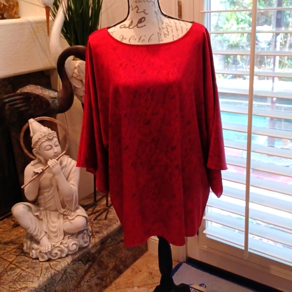 30" long ruby red tunic
